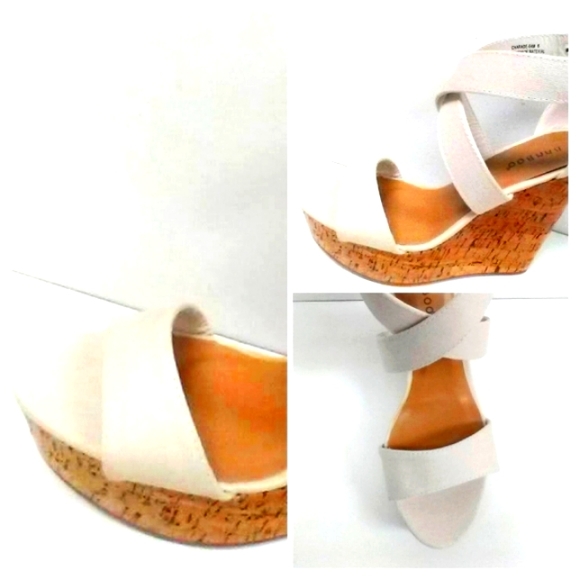 NEW! Cute! Beige Wedge Heel W/ Bow! - Picture 4 of 10